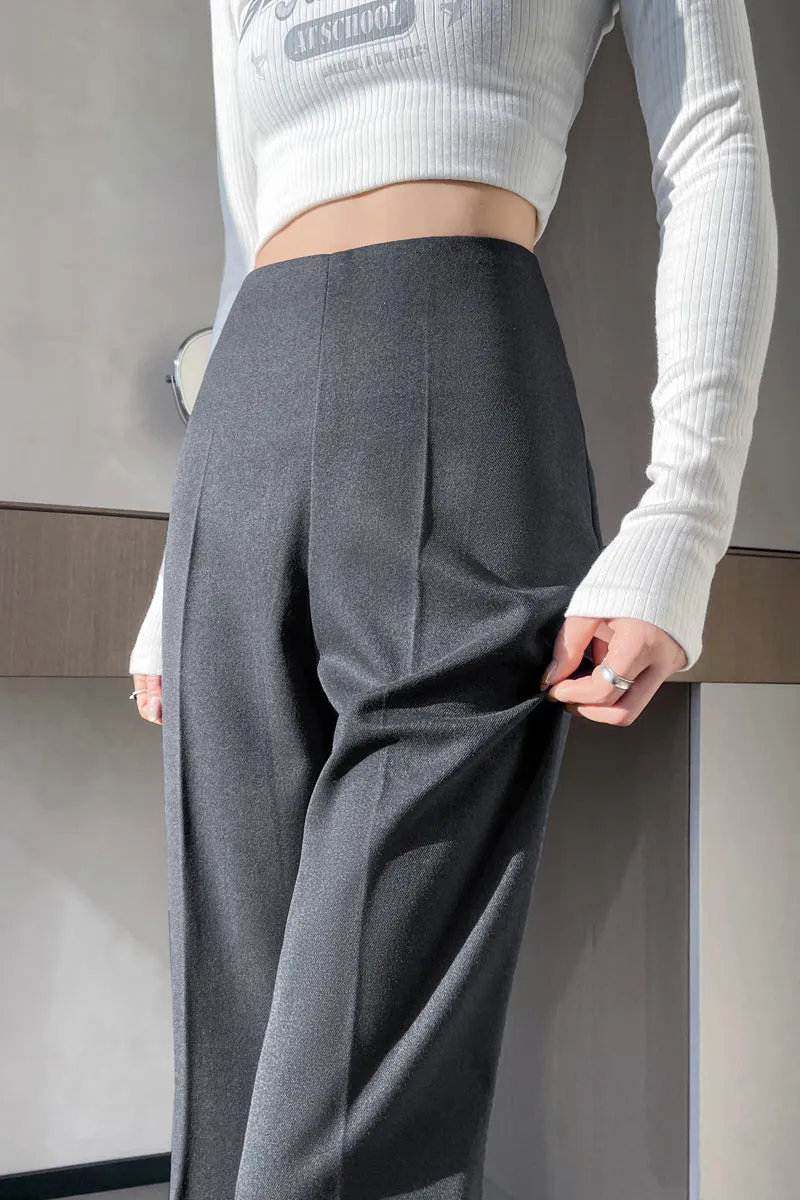 Classic Solid Wide-Leg Straight Leg Pants for Women