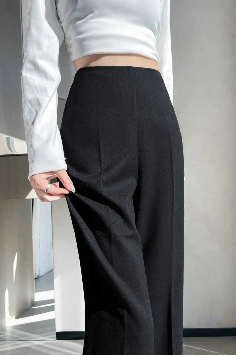Classic Solid Wide-Leg Straight Leg Pants for Women