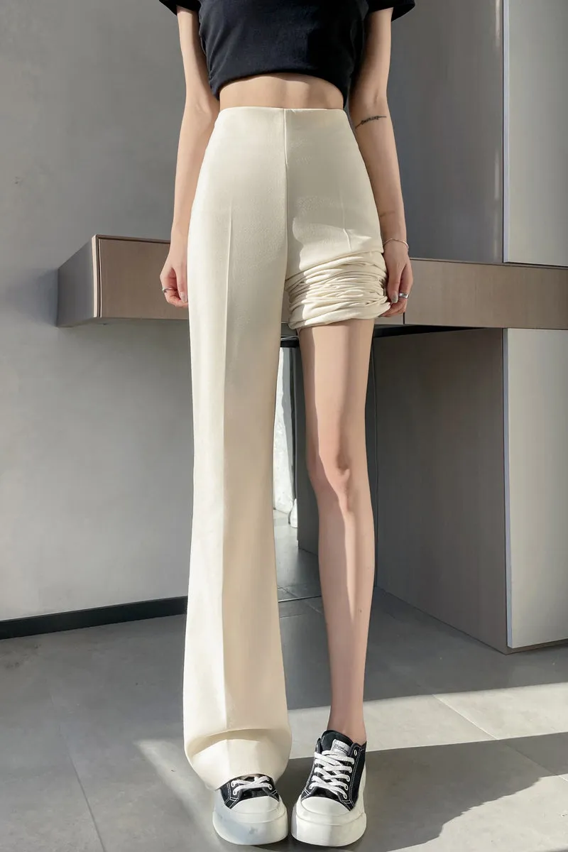 Classic Solid Wide-Leg Straight Leg Pants for Women