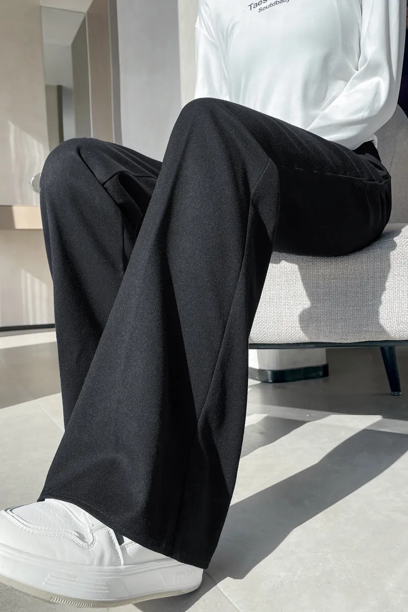 Classic Solid Wide-Leg Straight Leg Pants for Women