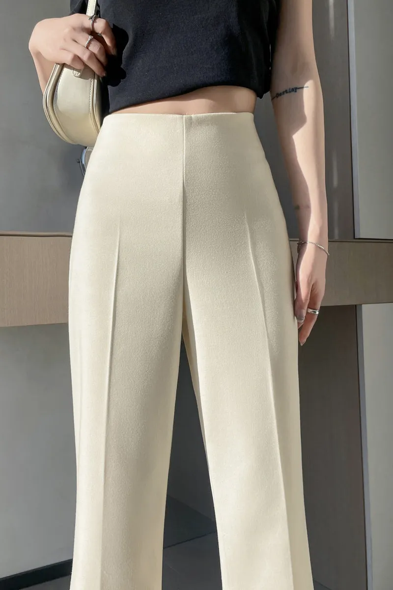 Classic Solid Wide-Leg Straight Leg Pants for Women