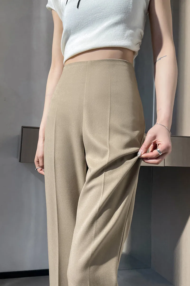 Classic Solid Wide-Leg Straight Leg Pants for Women