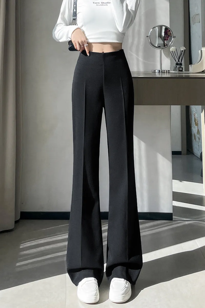Classic Solid Wide-Leg Straight Leg Pants for Women