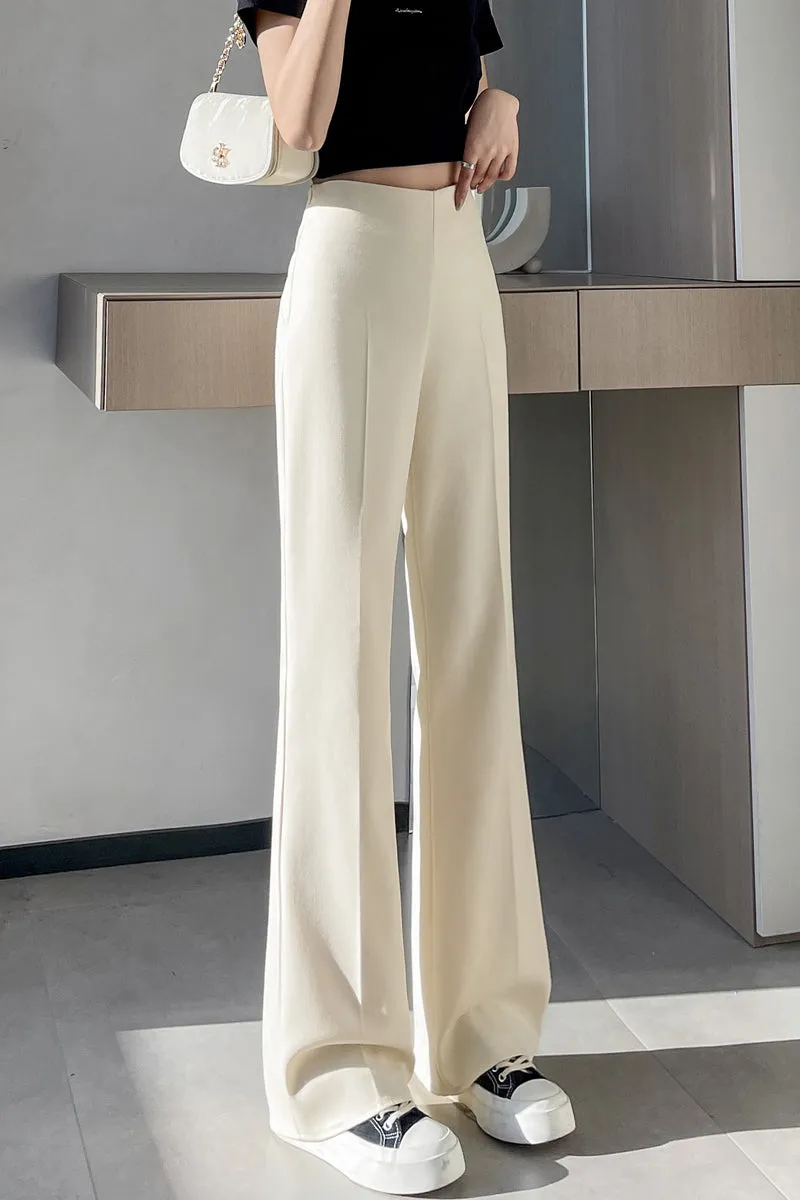Classic Solid Wide-Leg Straight Leg Pants for Women