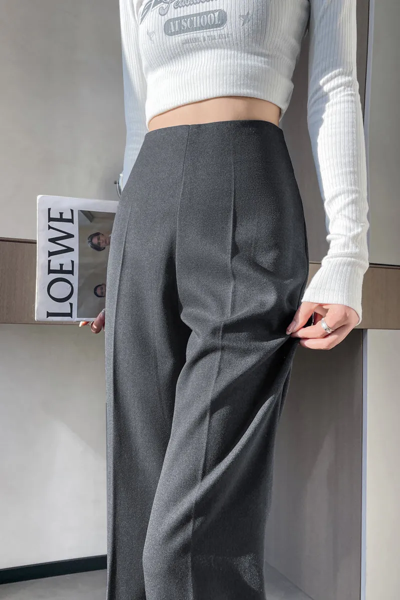 Classic Solid Wide-Leg Straight Leg Pants for Women
