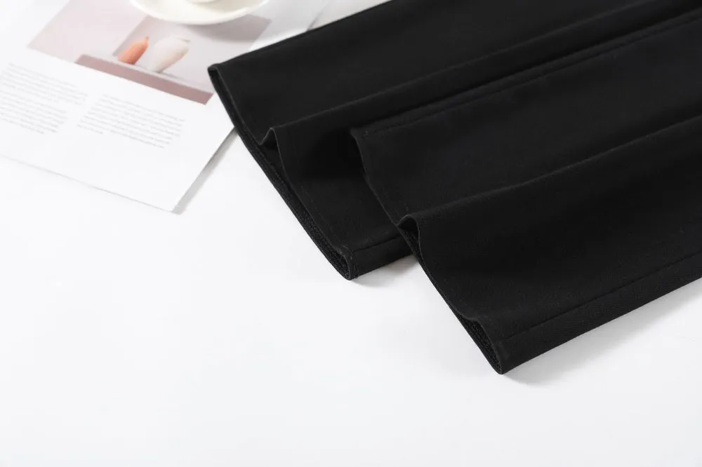 Classic Solid Wide-Leg Straight Leg Pants for Women