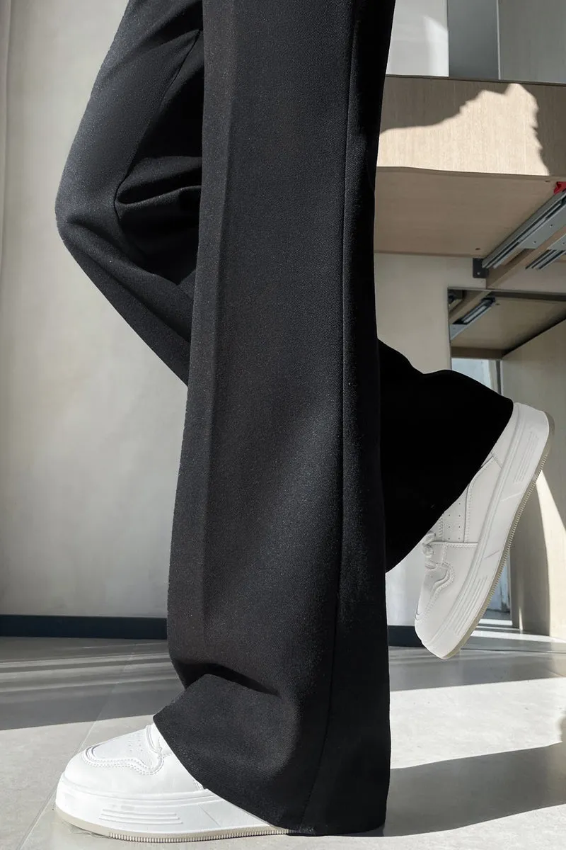 Classic Solid Wide-Leg Straight Leg Pants for Women