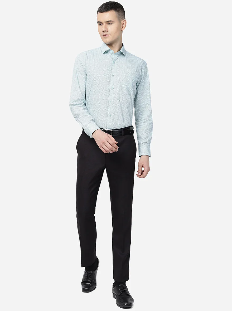 Coffee Brown Solid Slim Fit Formal Trouser | Metal
