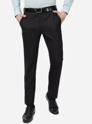 Coffee Brown Solid Slim Fit Formal Trouser | Metal