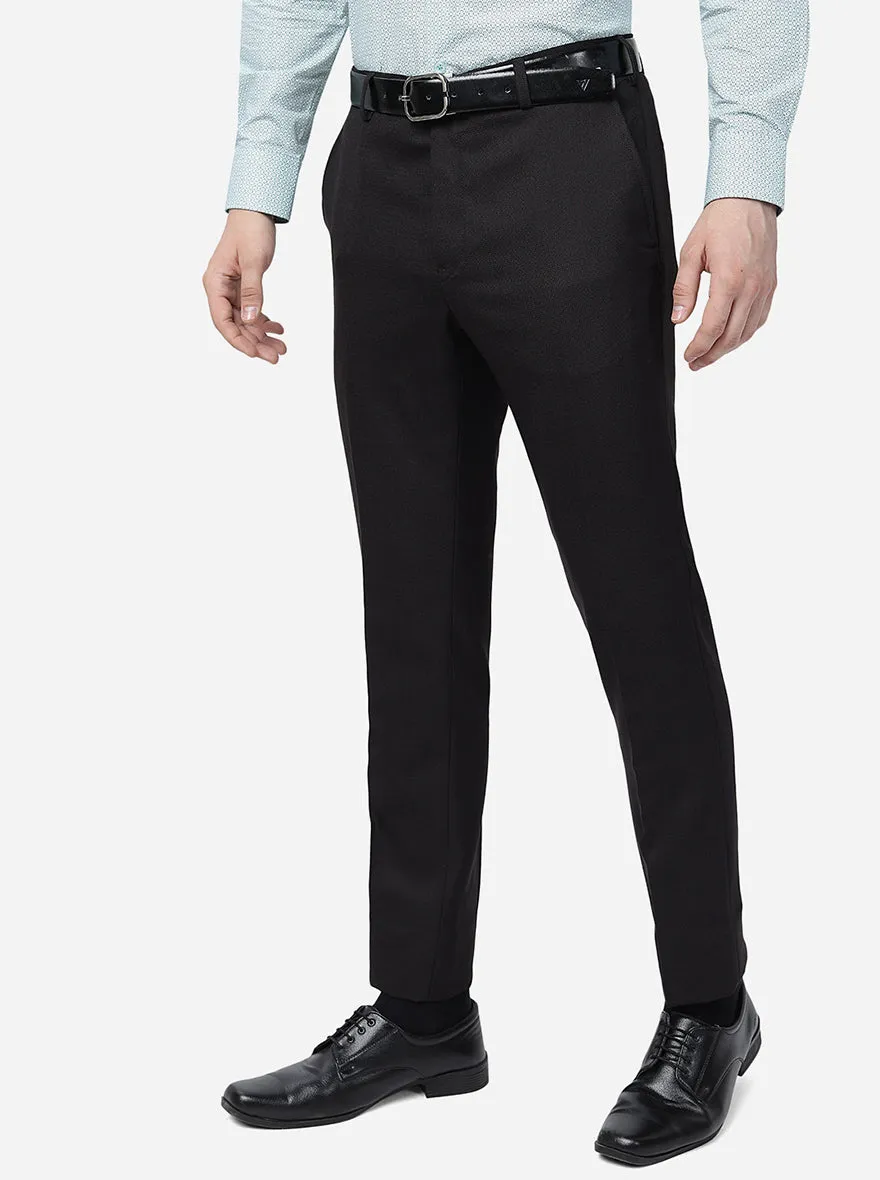 Coffee Brown Solid Slim Fit Formal Trouser | Metal