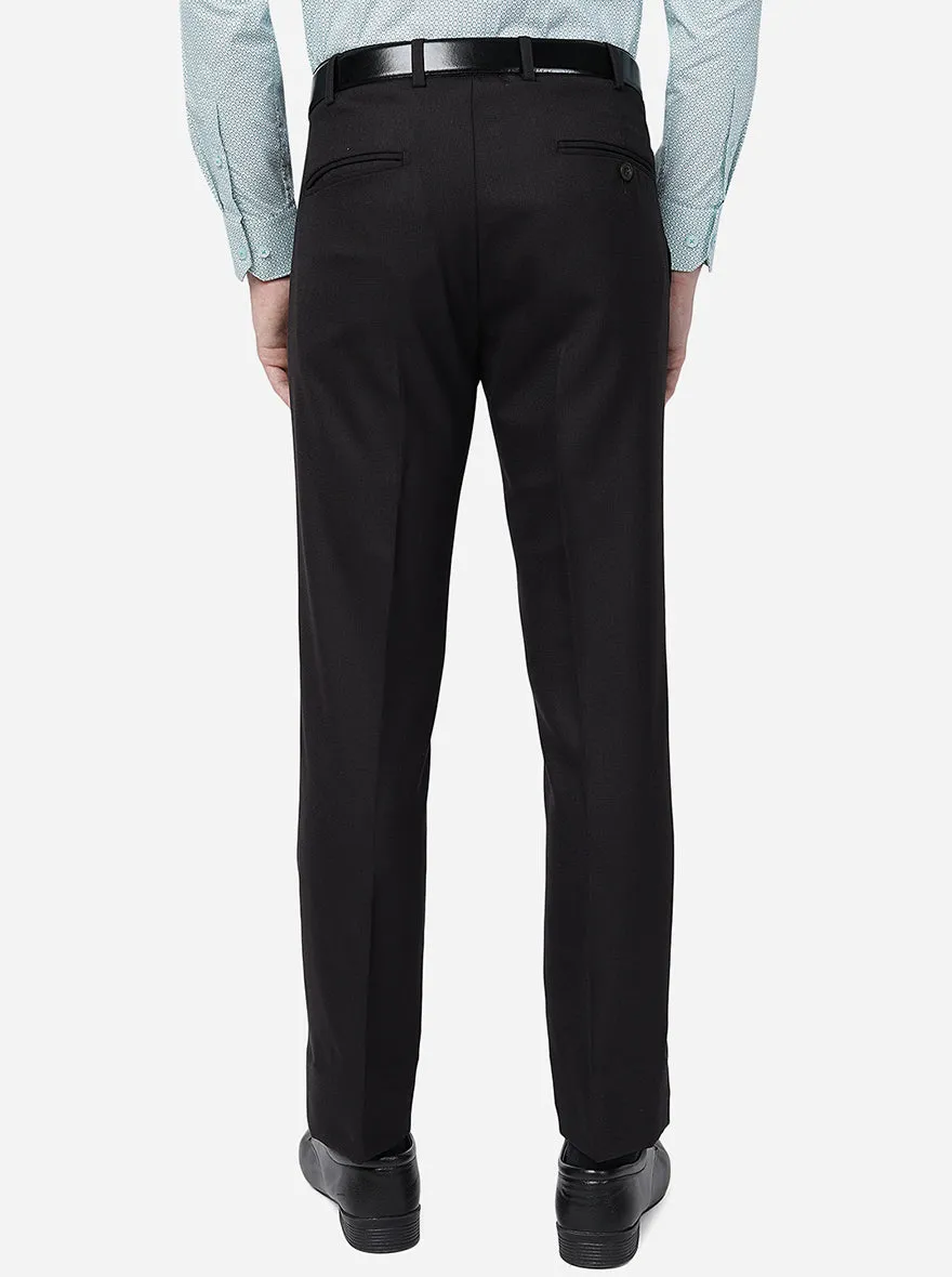 Coffee Brown Solid Slim Fit Formal Trouser | Metal