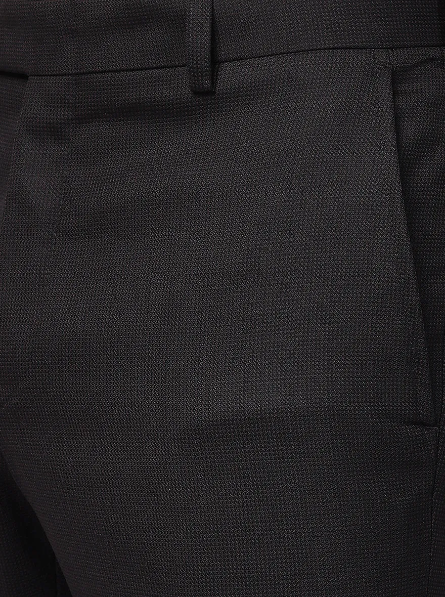 Coffee Brown Solid Slim Fit Formal Trouser | Metal