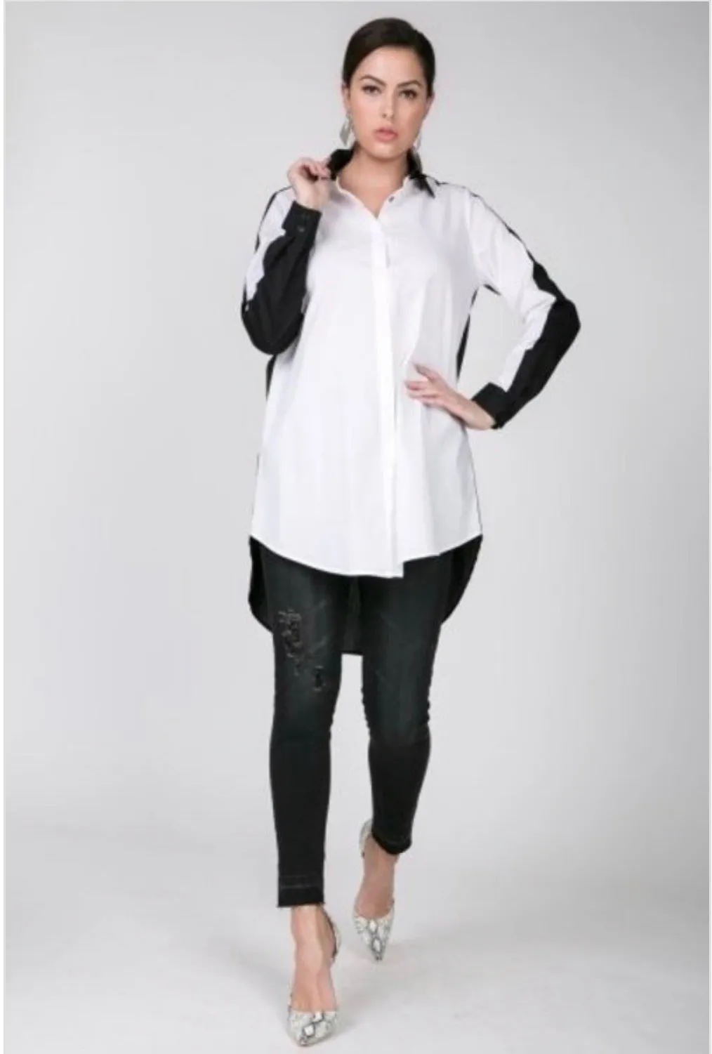 Color Block Me Button Down Shirt