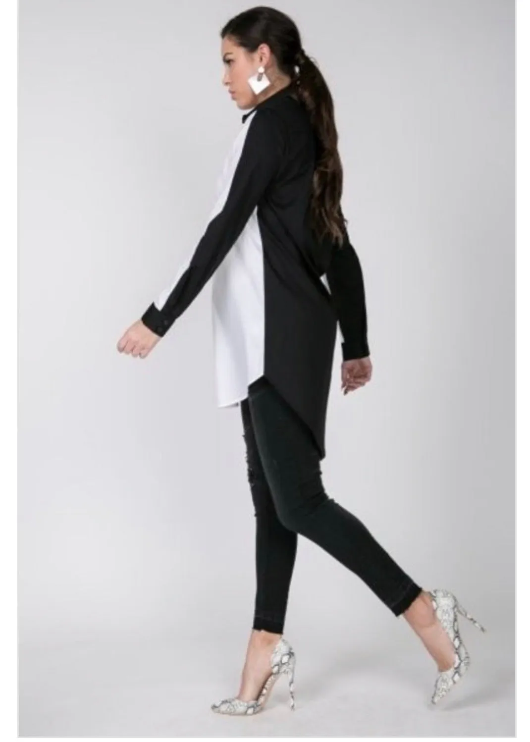 Color Block Me Button Down Shirt
