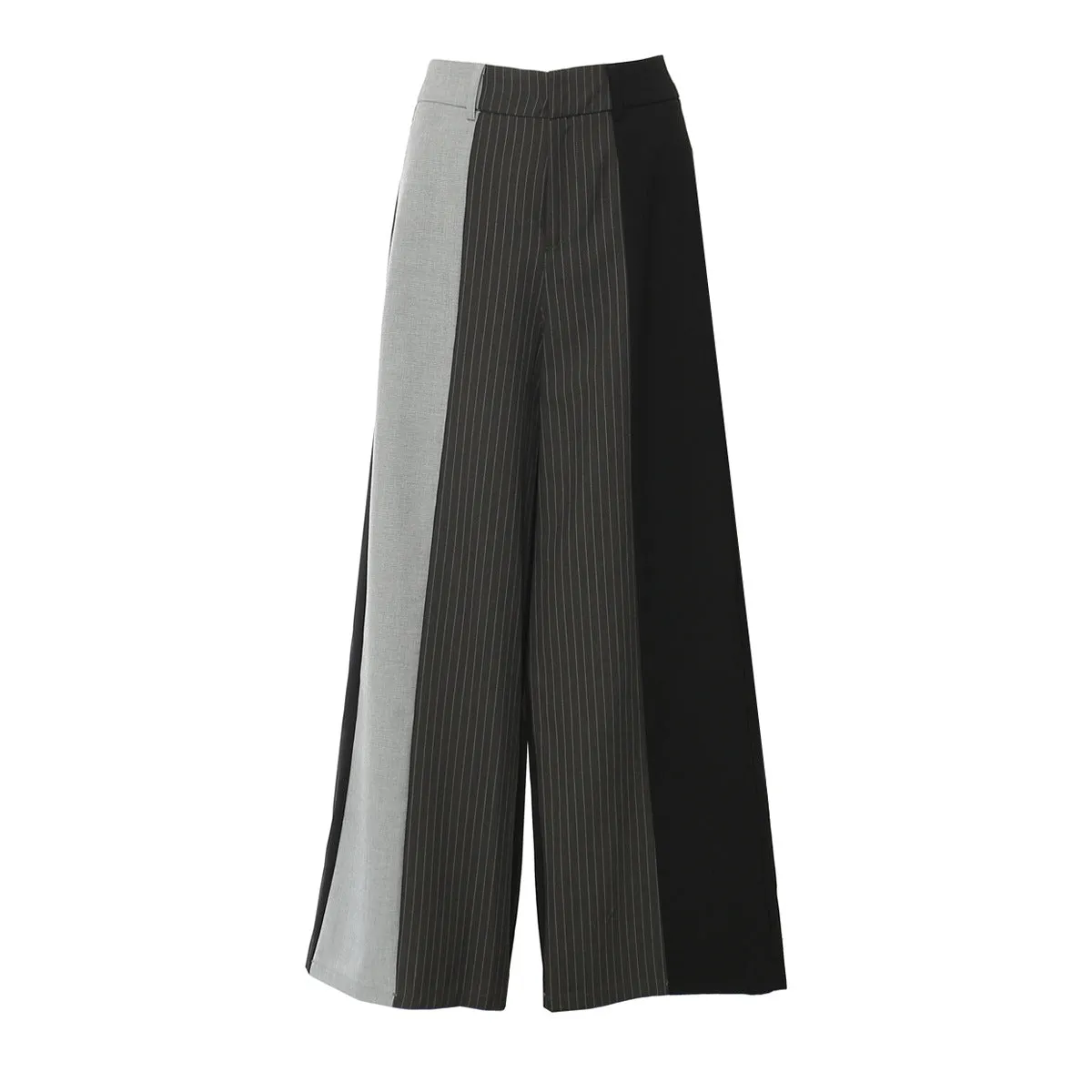 Color Block Stripe Casual Wide Leg Pants
