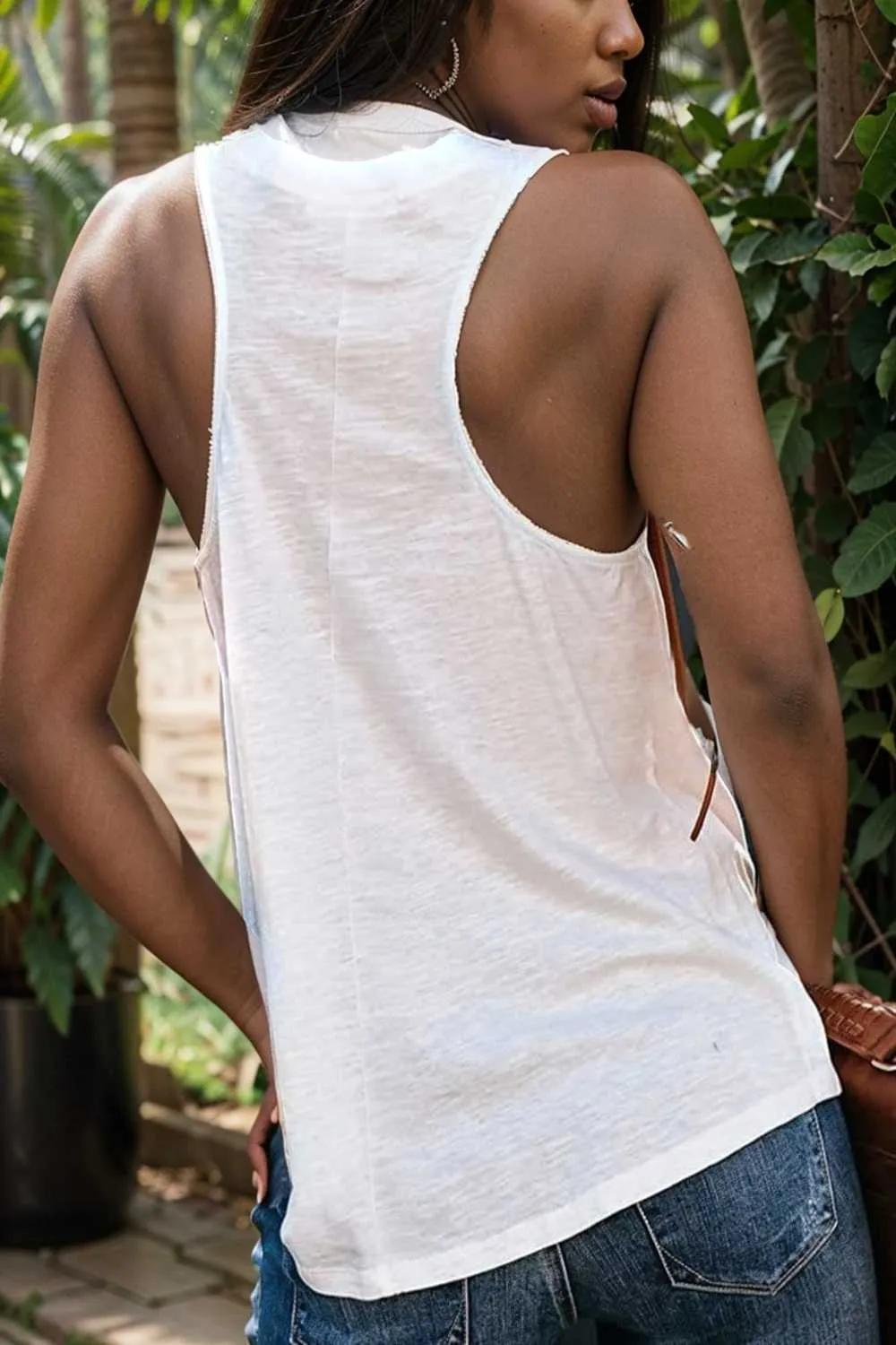 comfort sleeveless v neck tank top in solid colors