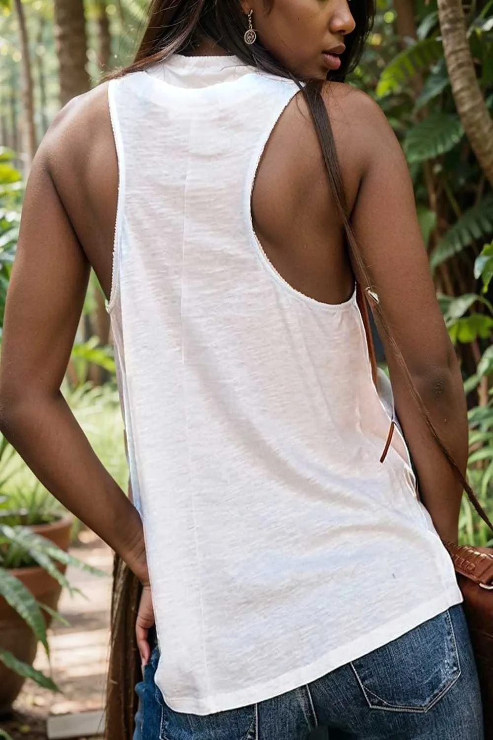 comfort sleeveless v neck tank top in solid colors