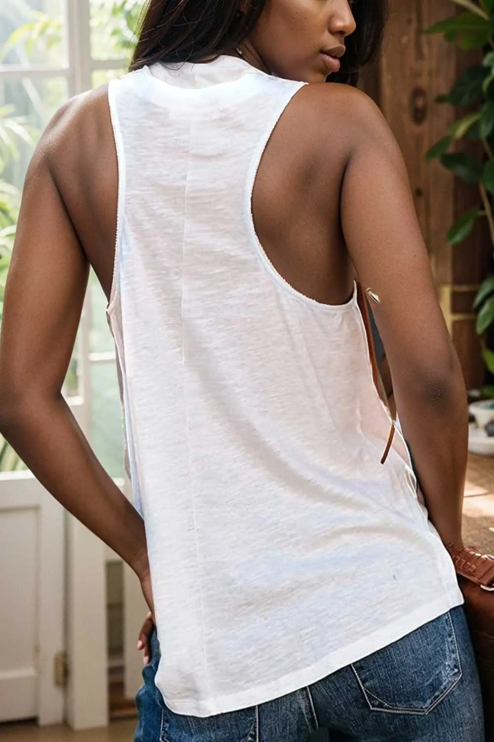 comfort sleeveless v neck tank top in solid colors