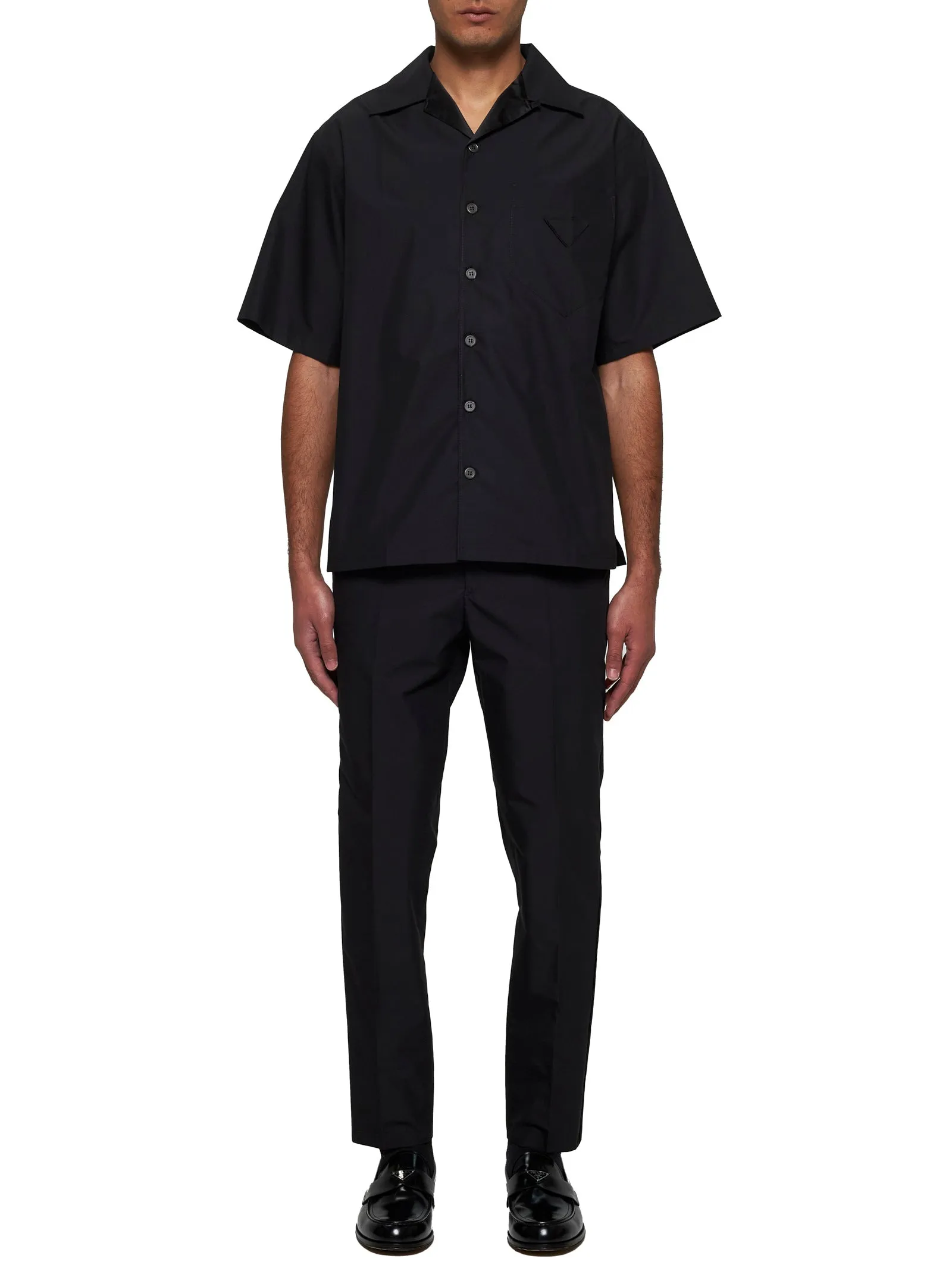 Cotton-blend slim-fit trousers