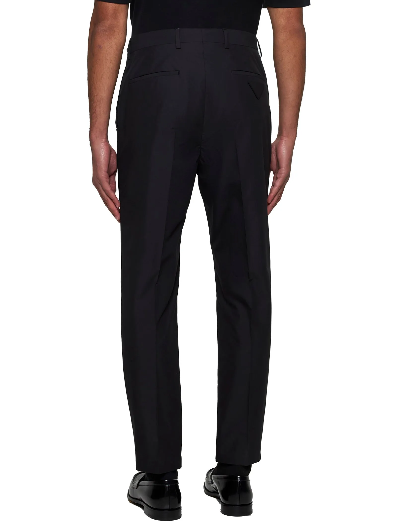 Cotton-blend slim-fit trousers
