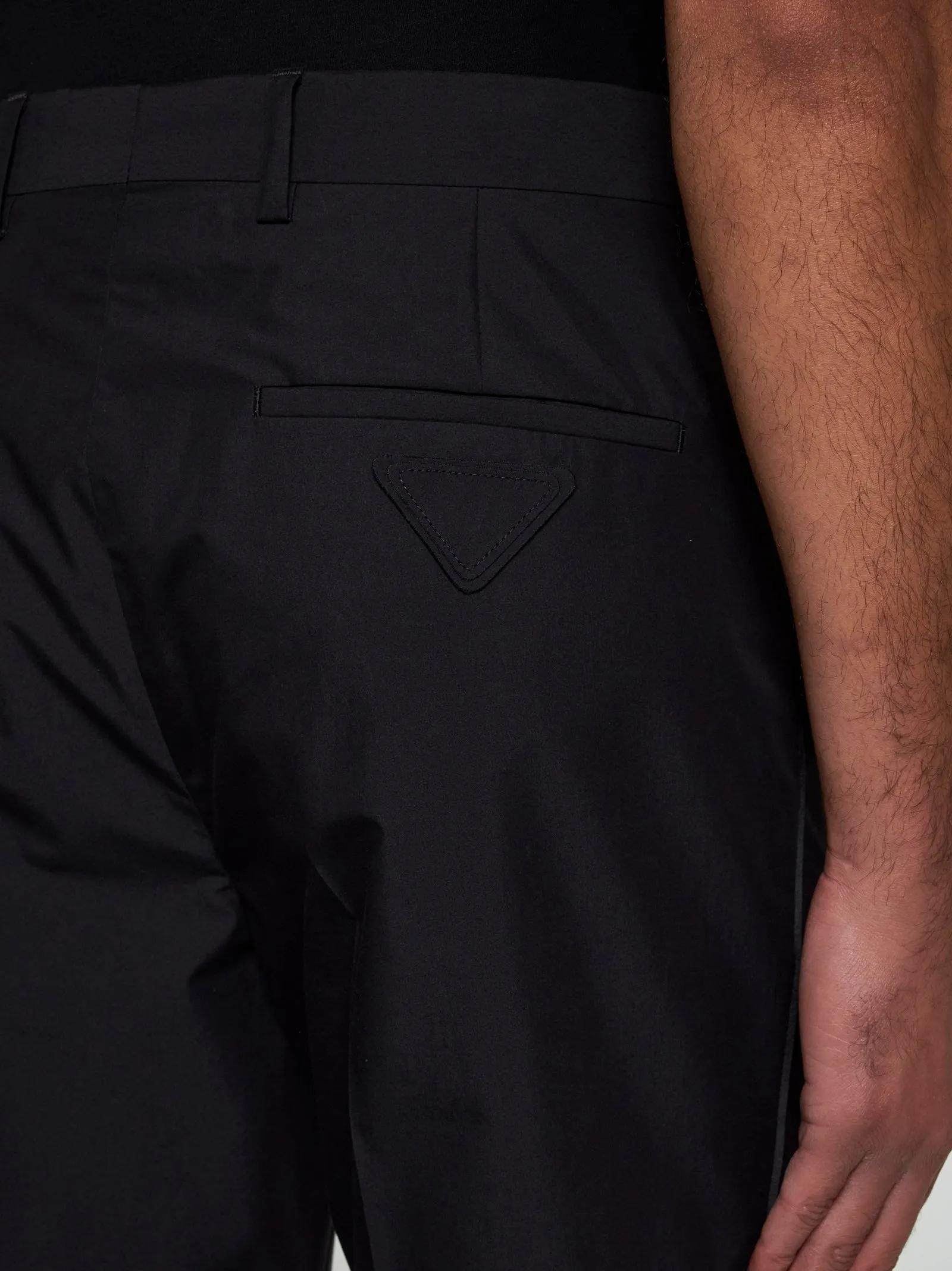 Cotton-blend slim-fit trousers