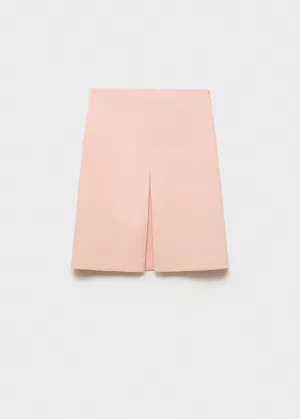 Cotton midi-skirt with pleat detail