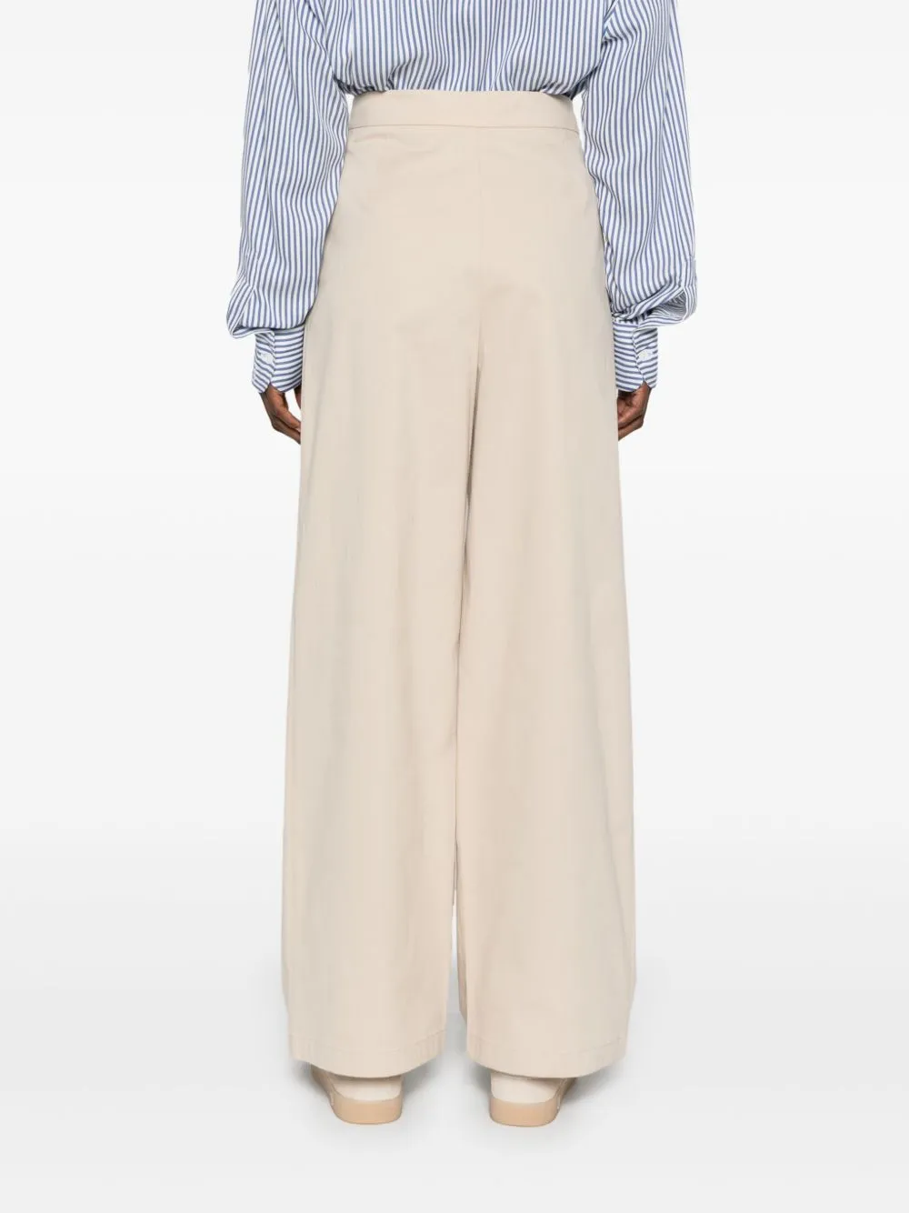 Cotton wide-leg trousers
