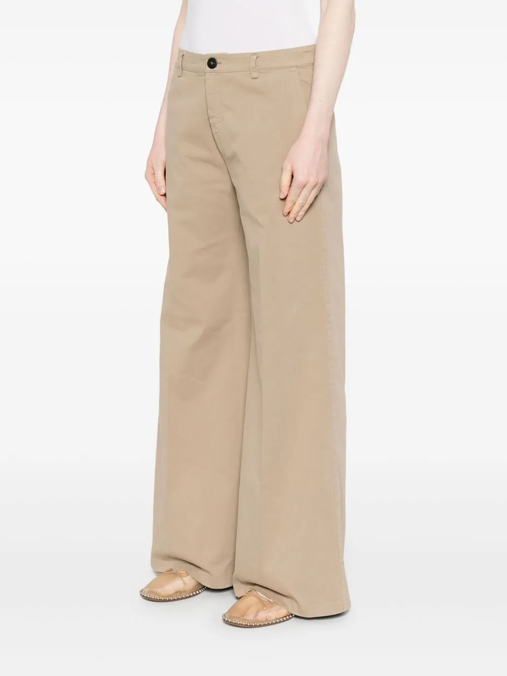 Cotton wide-leg trousers