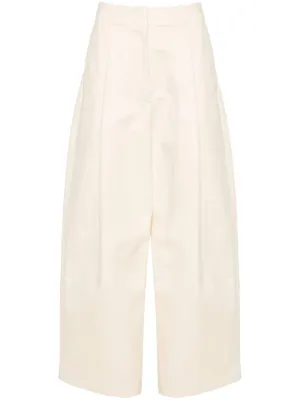 Cotton wide leg trousers