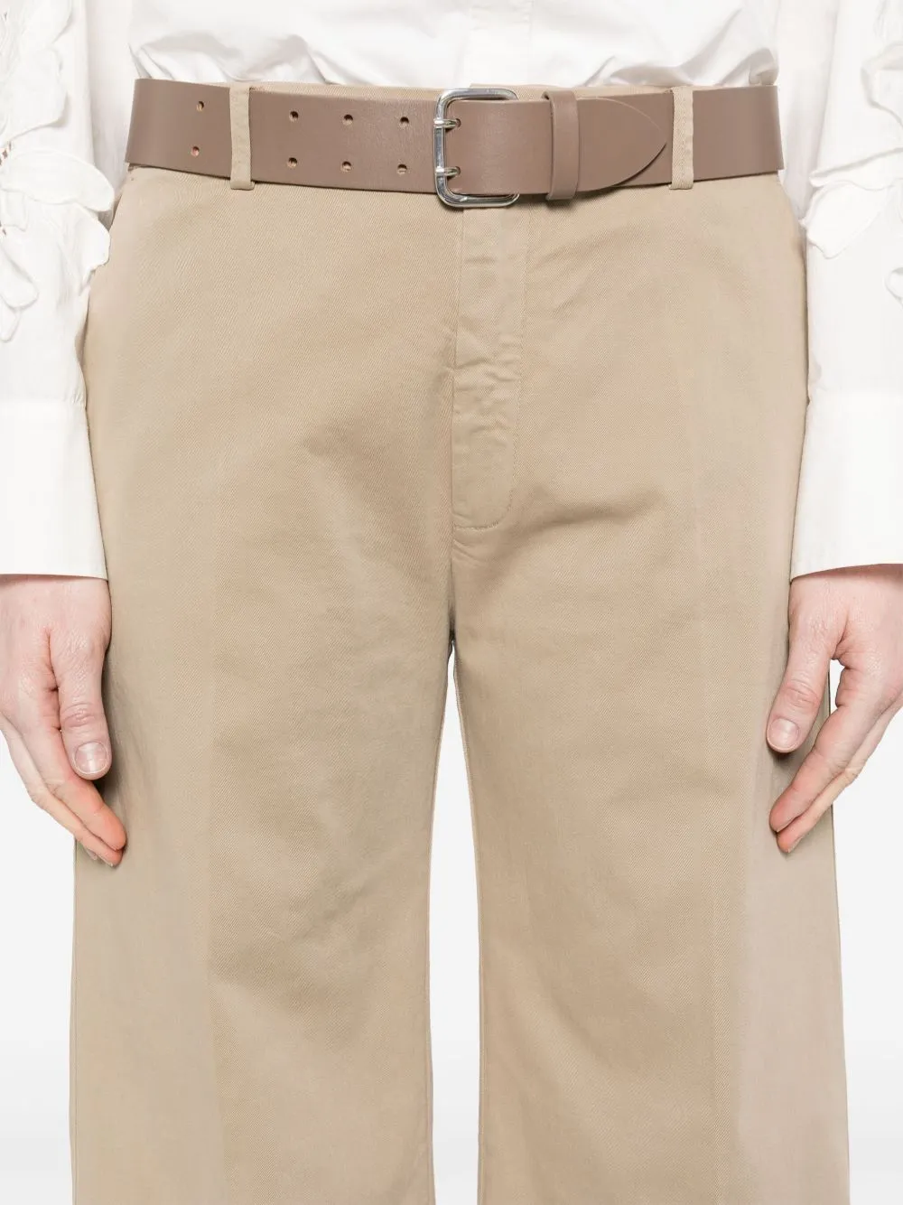 Cotton wide-leg trousers