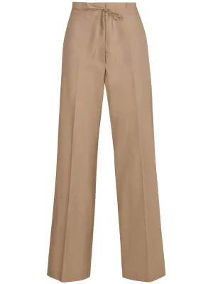 Cotton wide-leg trousers