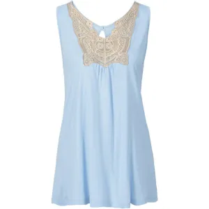 Cozy Women Fashion Lace Collar Stitching Cotton Vest Tops Casual Sleeveless Tank Tops NW