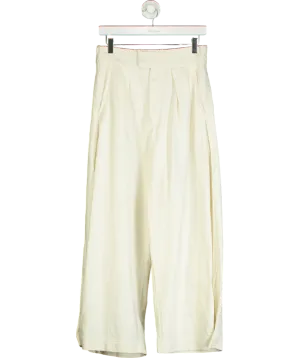 Cream Free People Green Elasticated Waist Wide Leg Trouser UK S