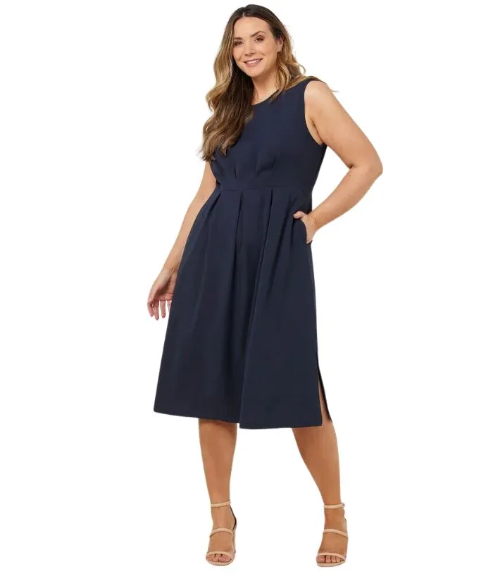 Crepe Stretch Sleeveless Dress