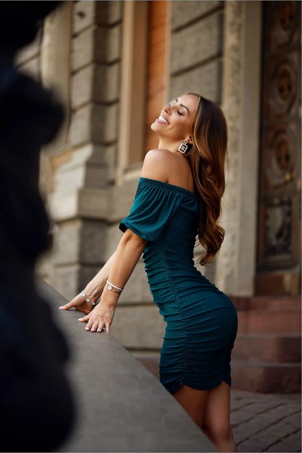 Crinkle Brocade Fitted Mini Dress