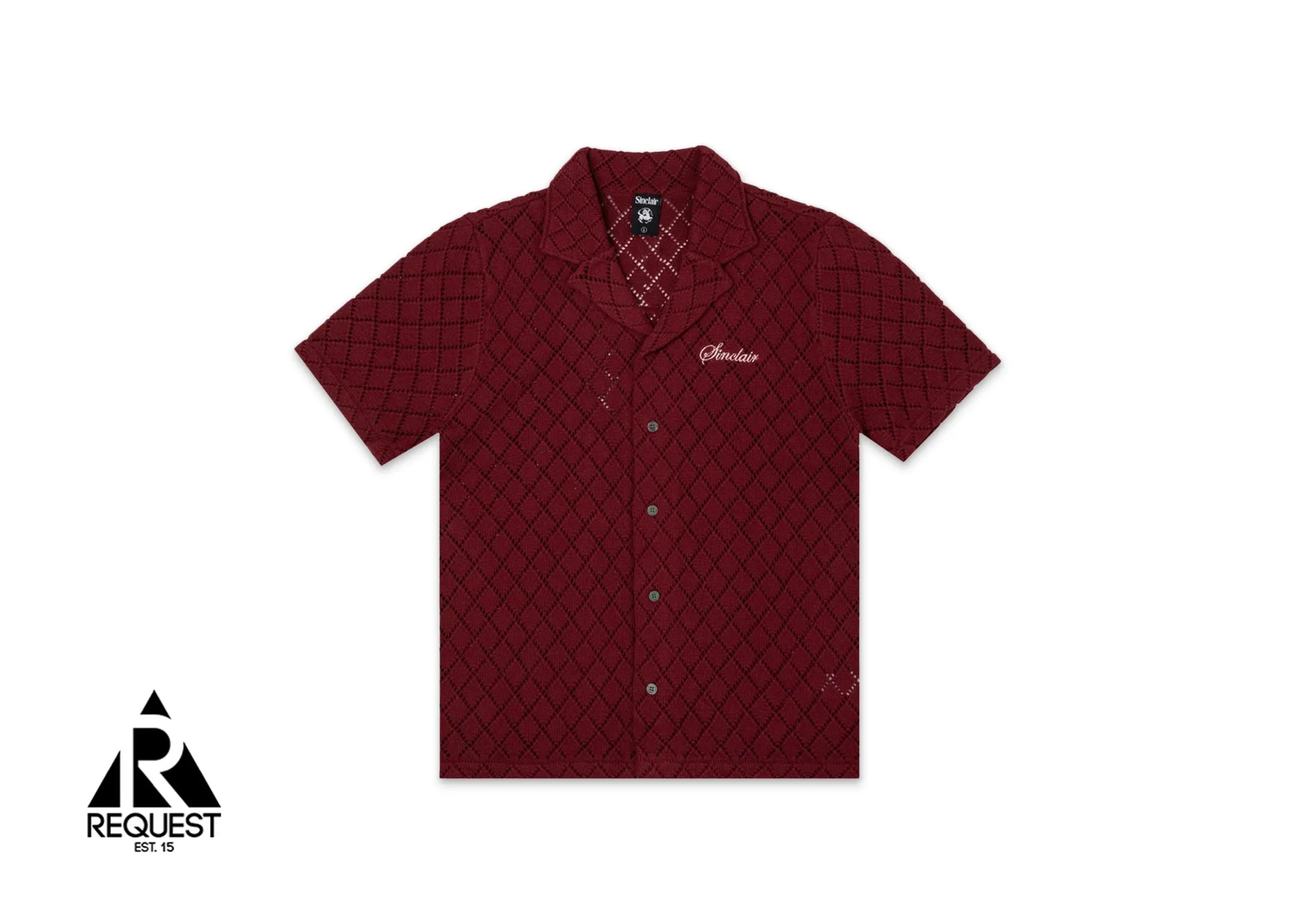 Crochet Film Festival Button Down Top "Burgundy"