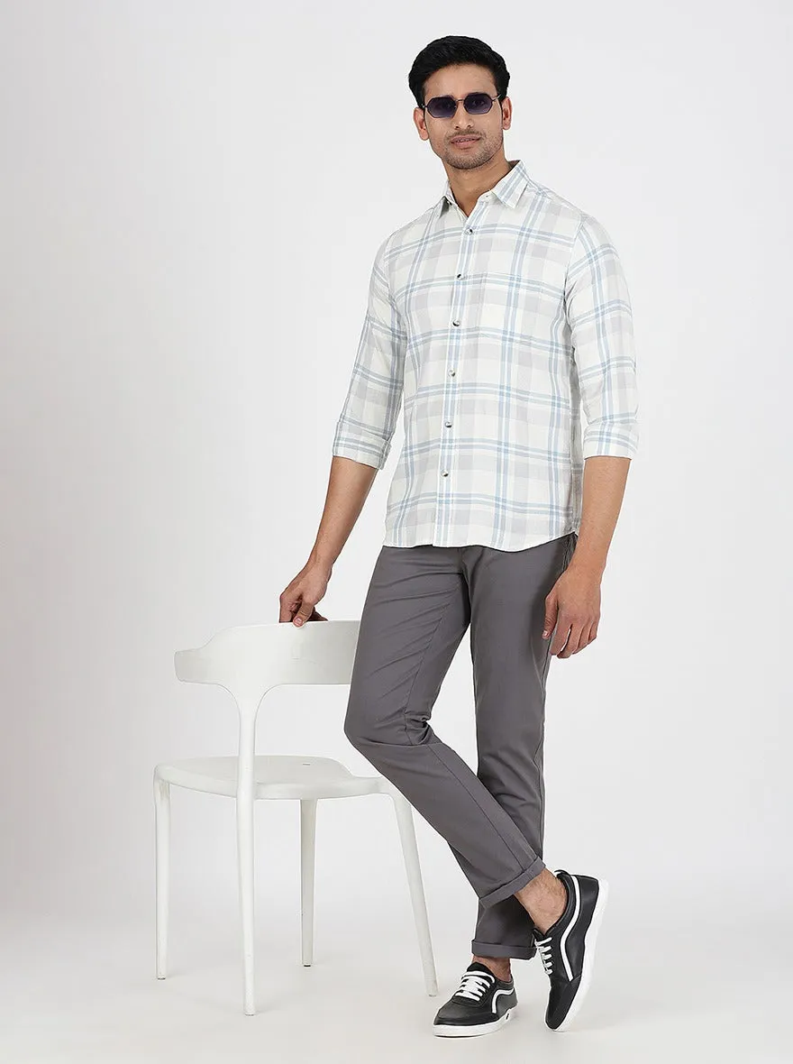 Dark Grey Solid Uno Fit Casual Trouser | JadeBlue