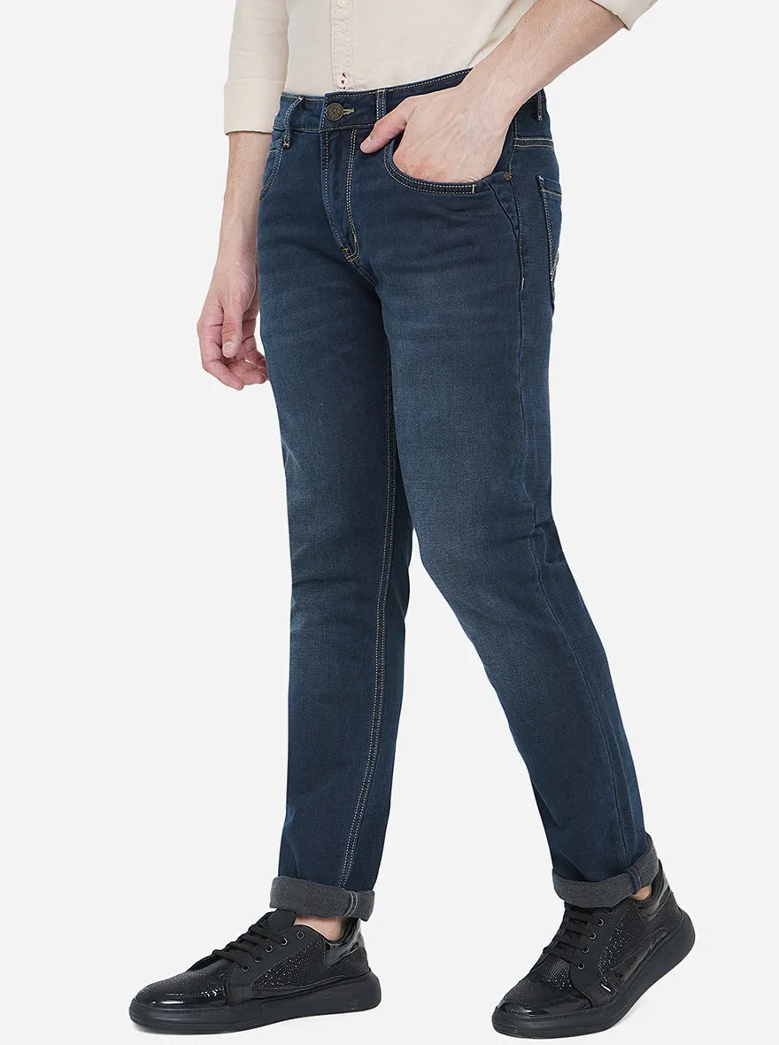 Dark Indigo Washed Slim Fit Jeans | JadeBlue