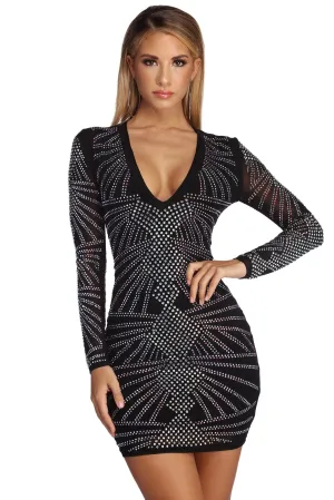 Deandra Precious Heat Charming Stone Bodycon Dress
