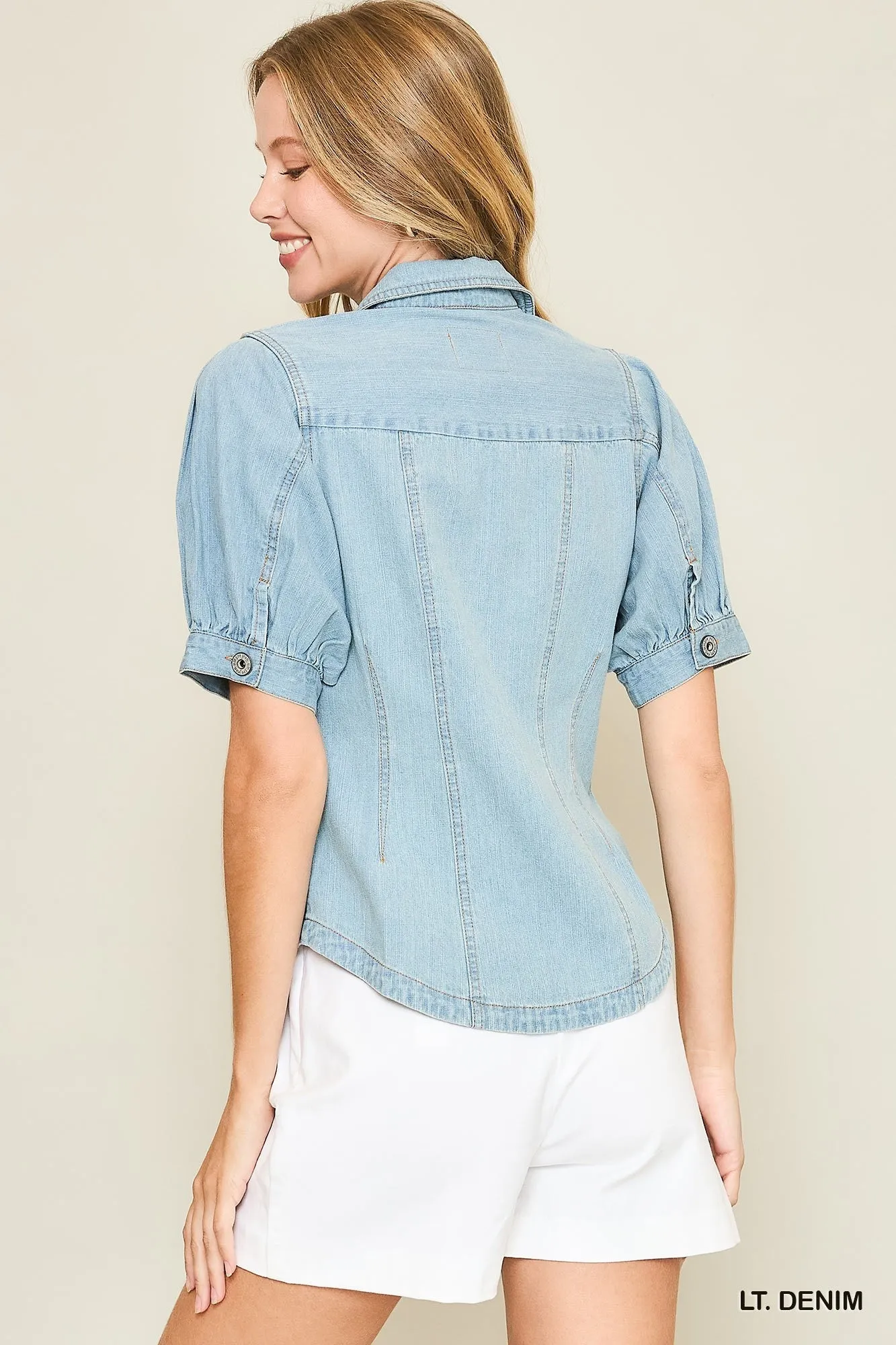 Denim Button Down Top
