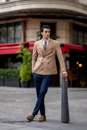 Desert Sand Double-Breasted Blazer