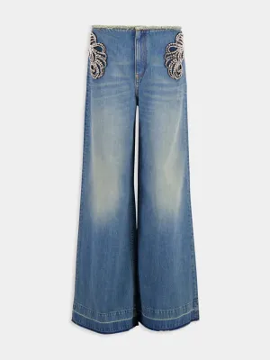 Diamanté Swirl Mid-Rise Jeans