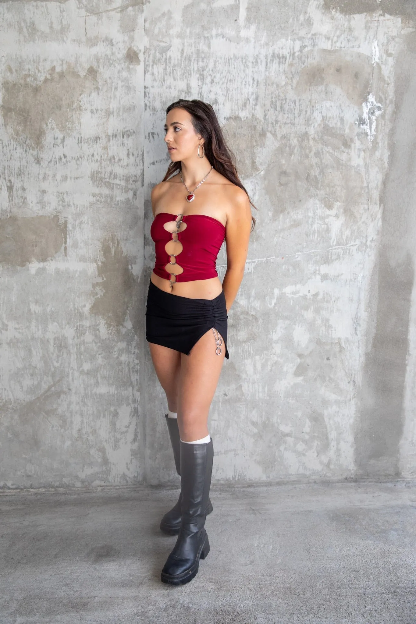 DISIAC Burgundy O Ring Tube Top