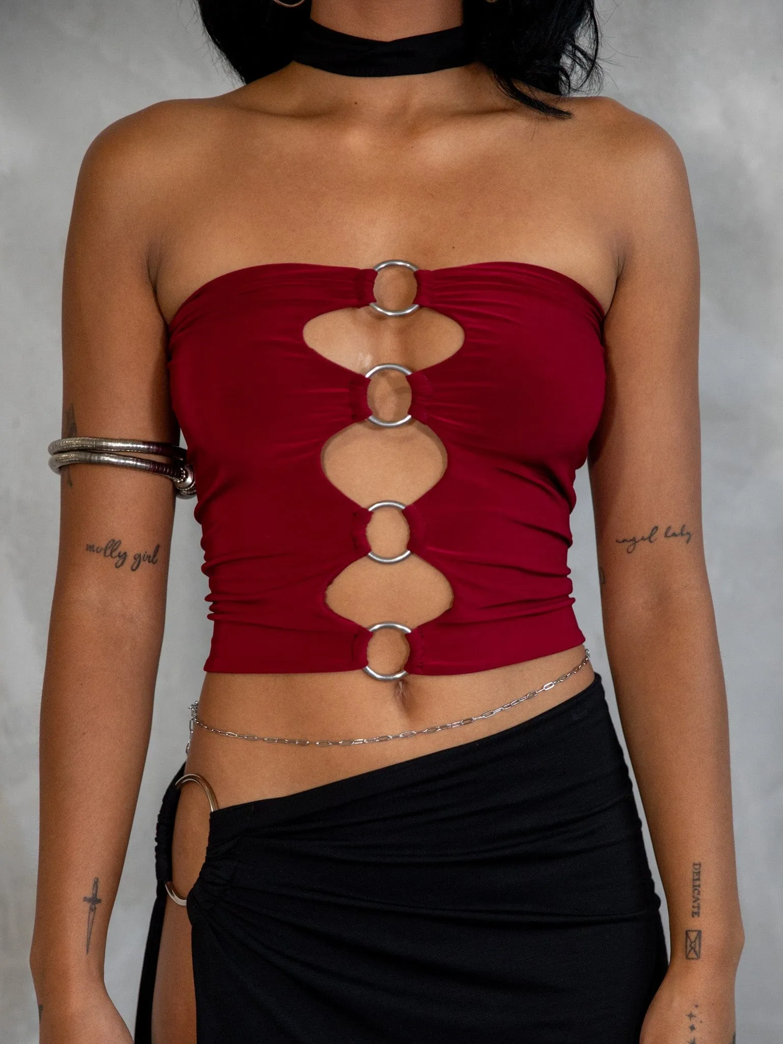 DISIAC Burgundy O Ring Tube Top