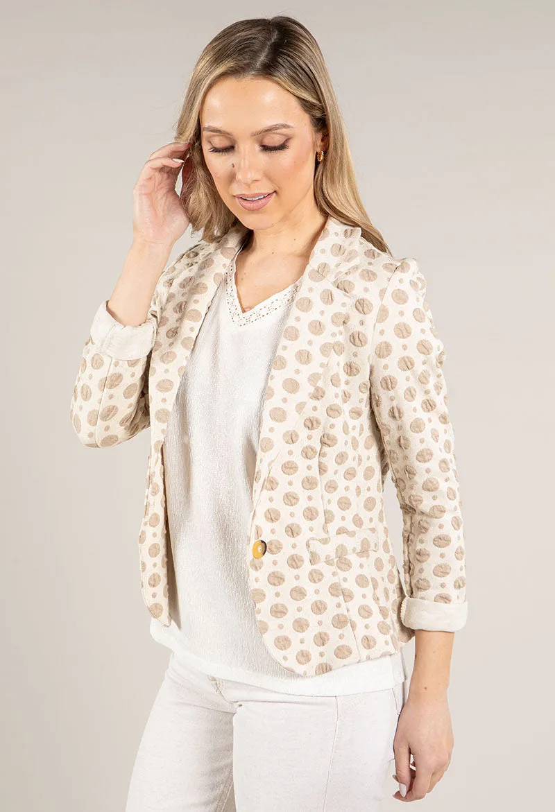 Dotted Single Breasted Blazer