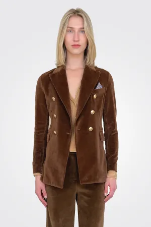 Double Breasted Blazer - Argan Brown