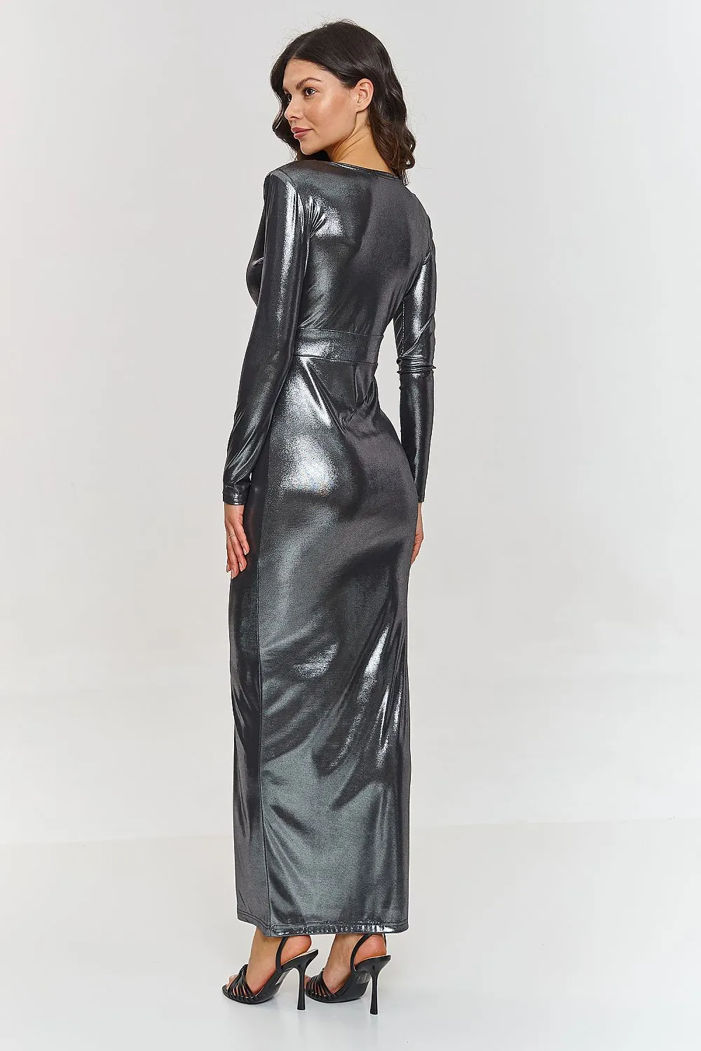 Draped Sweetheart Fitted Maxi Dress