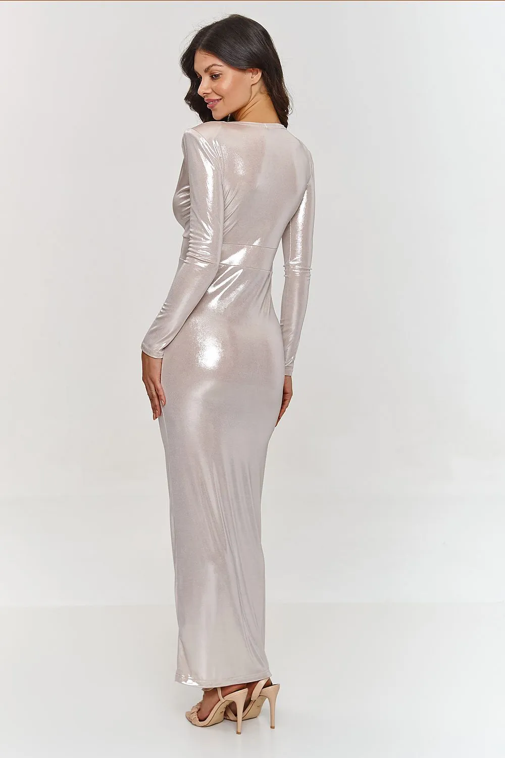 Draped Sweetheart Fitted Maxi Dress
