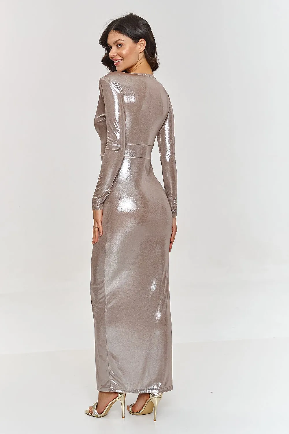 Draped Sweetheart Fitted Maxi Dress