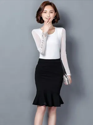 Dressy Sheer Lace Blouse Top